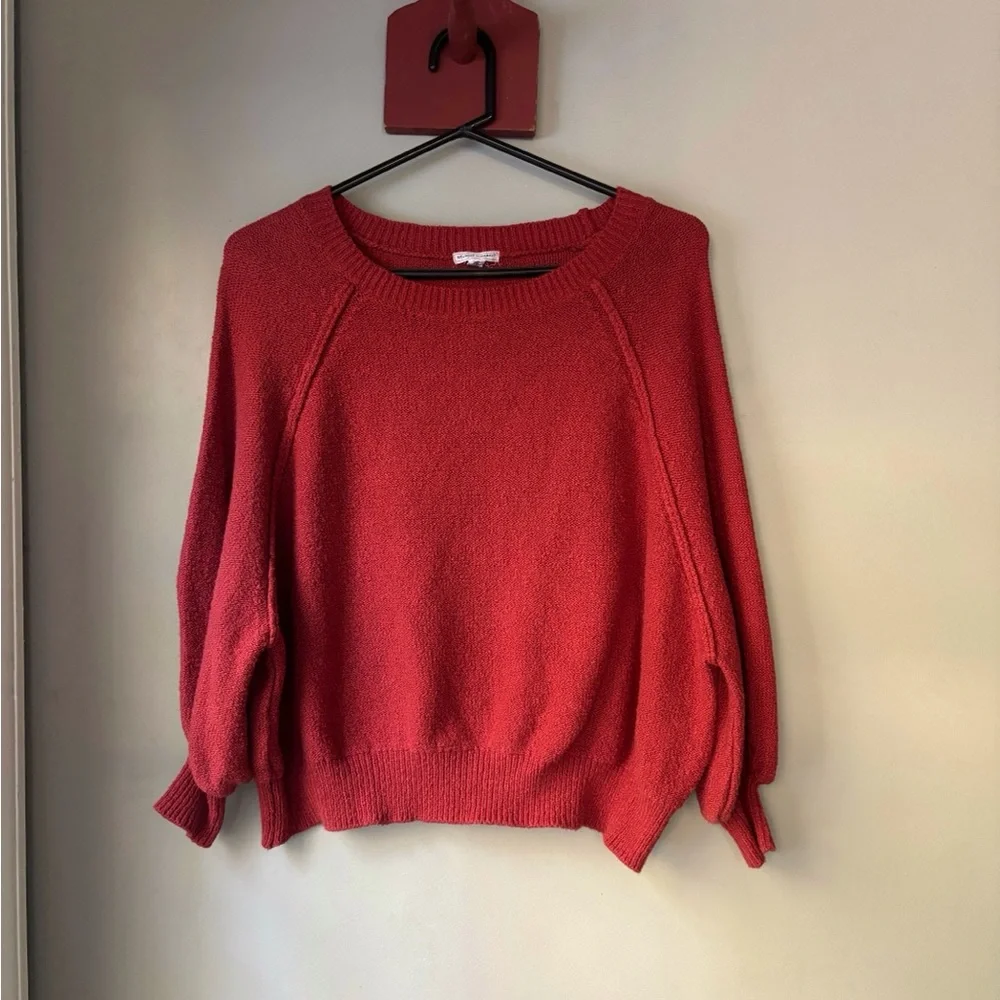 FINAL PRICE Melrose & Market Orange Crew Neck Balloon Sleeve Sweater S - Picture 2 of 5